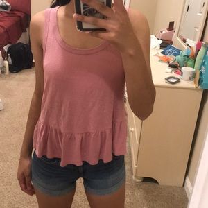 A&F Pink Peplum Tank Top XXS
